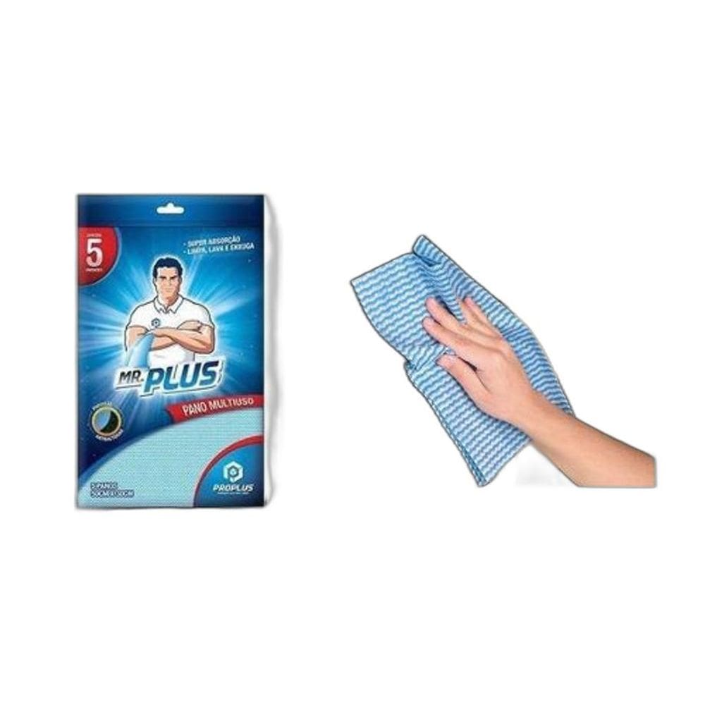 Pano Perfex 30X50Cm Azul Marca Mr. Plus Pacote C/50  10Pcts