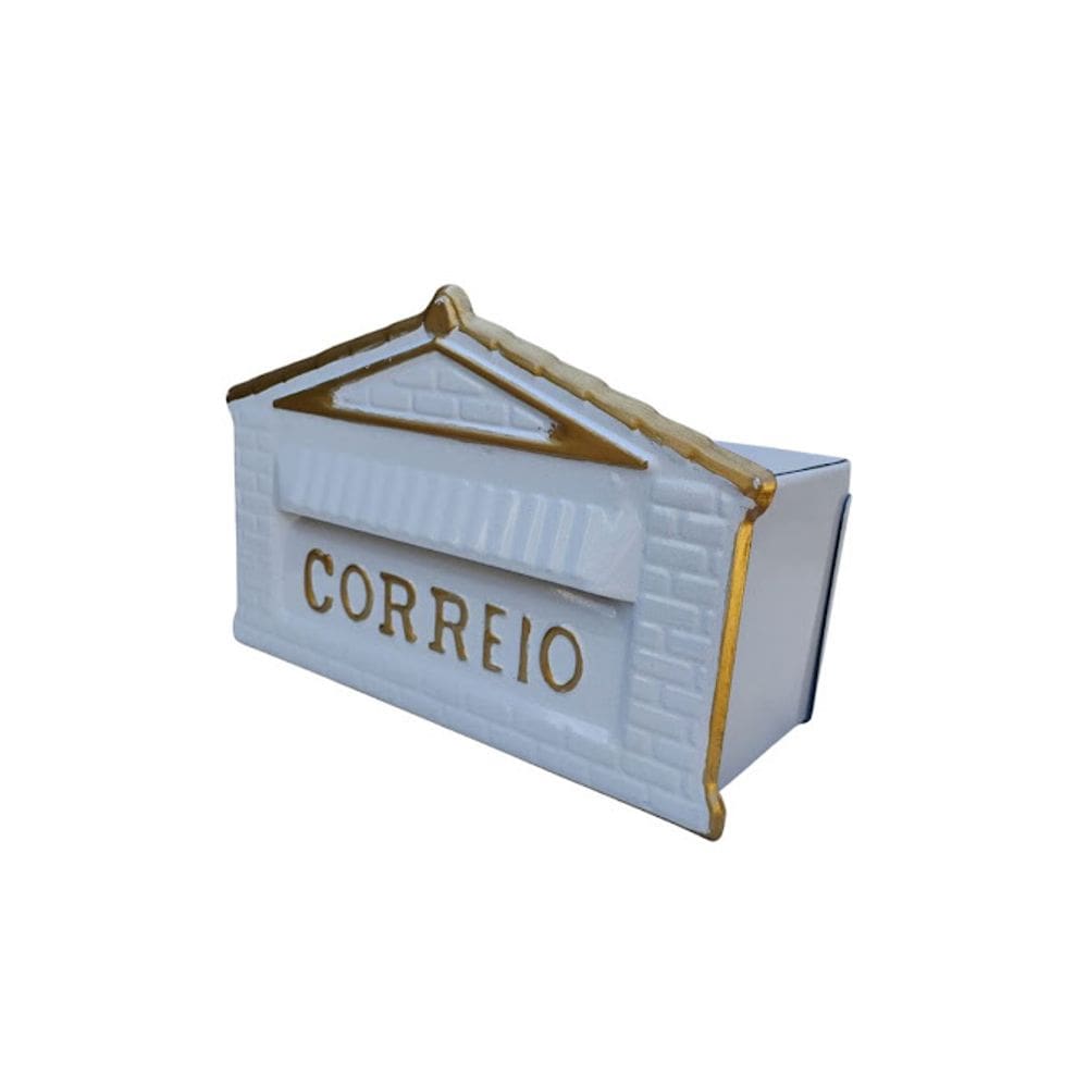 Caixa de Correio Cartas Para Muro Detrás Branca 15x23x11cm