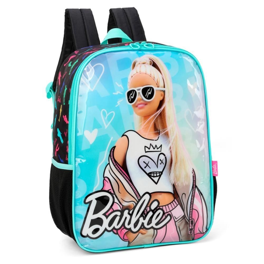 Mochila De Costas Barbie Óculos Verde Escolar - Luxcel
