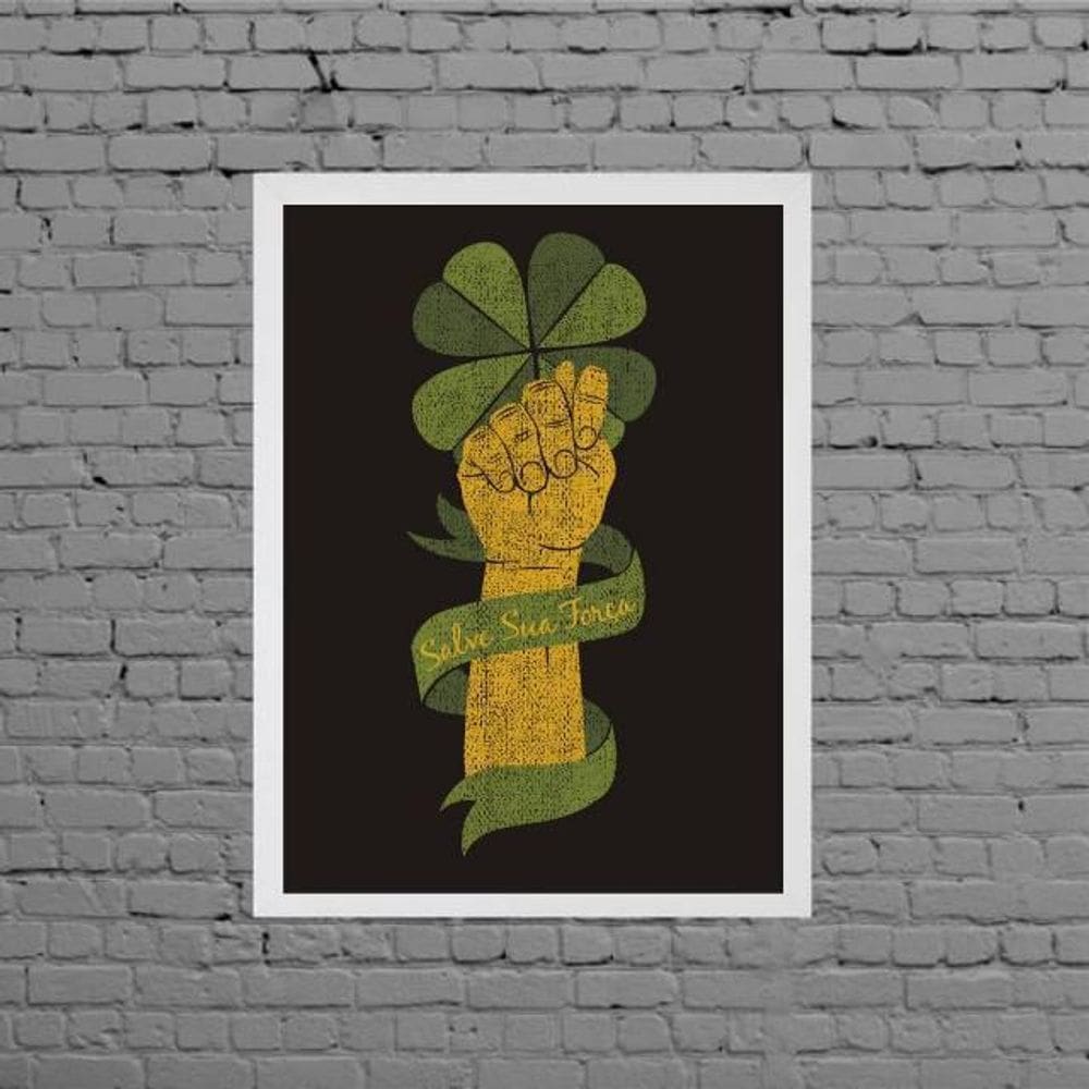 Quadro Figa Salve Sua Força 24X18Cm Moldura Branca