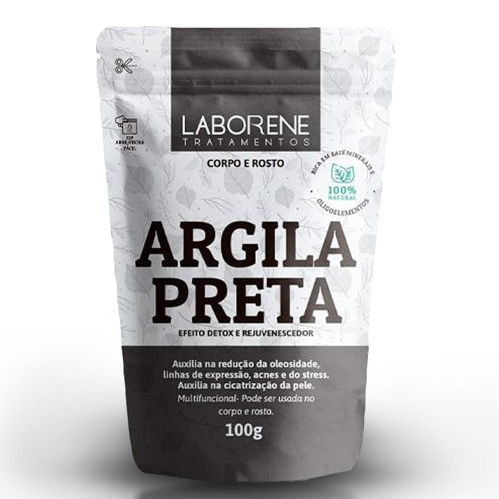 Laborene - 03 Sachê Argila Em Pó - Preta 100G