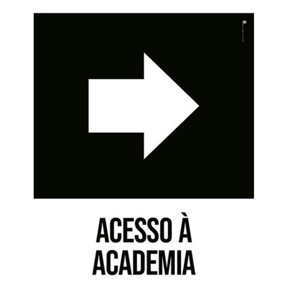 Kit 3 Placas Desenho - Acesso Academia Seta Direita