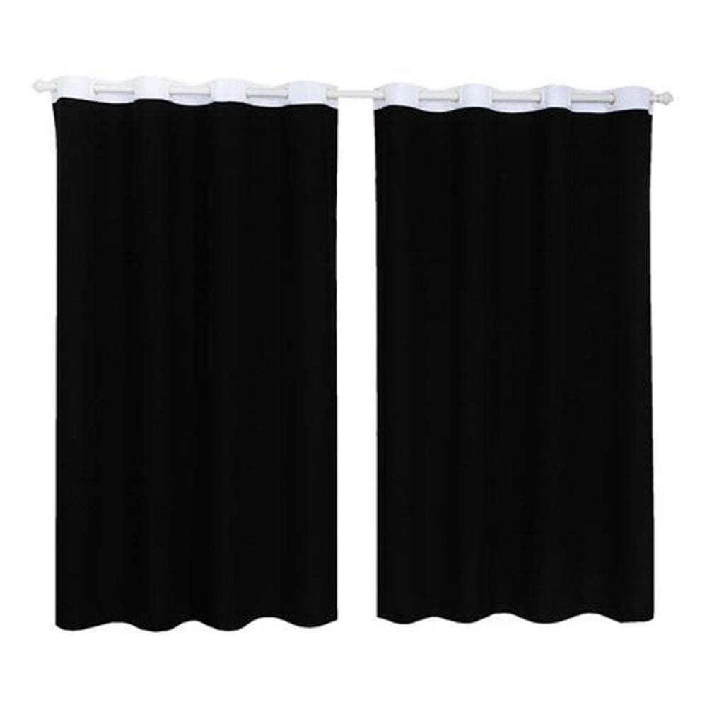 Cortina Tecido Oxford Faixa Branco 1,80M X 2,80M - Preto