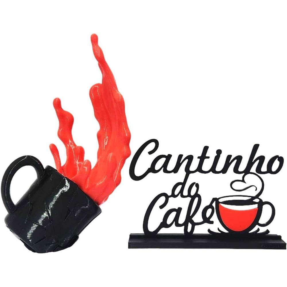 Cantinho Do Café Xícara Derramando Café Flutuante Preto