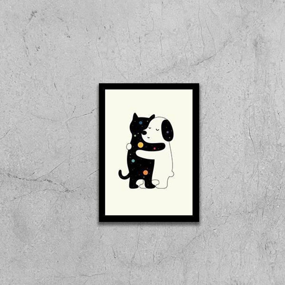 Quadro Amigos Apesar Das Diferenças 33X24Cm - Moldura Preta