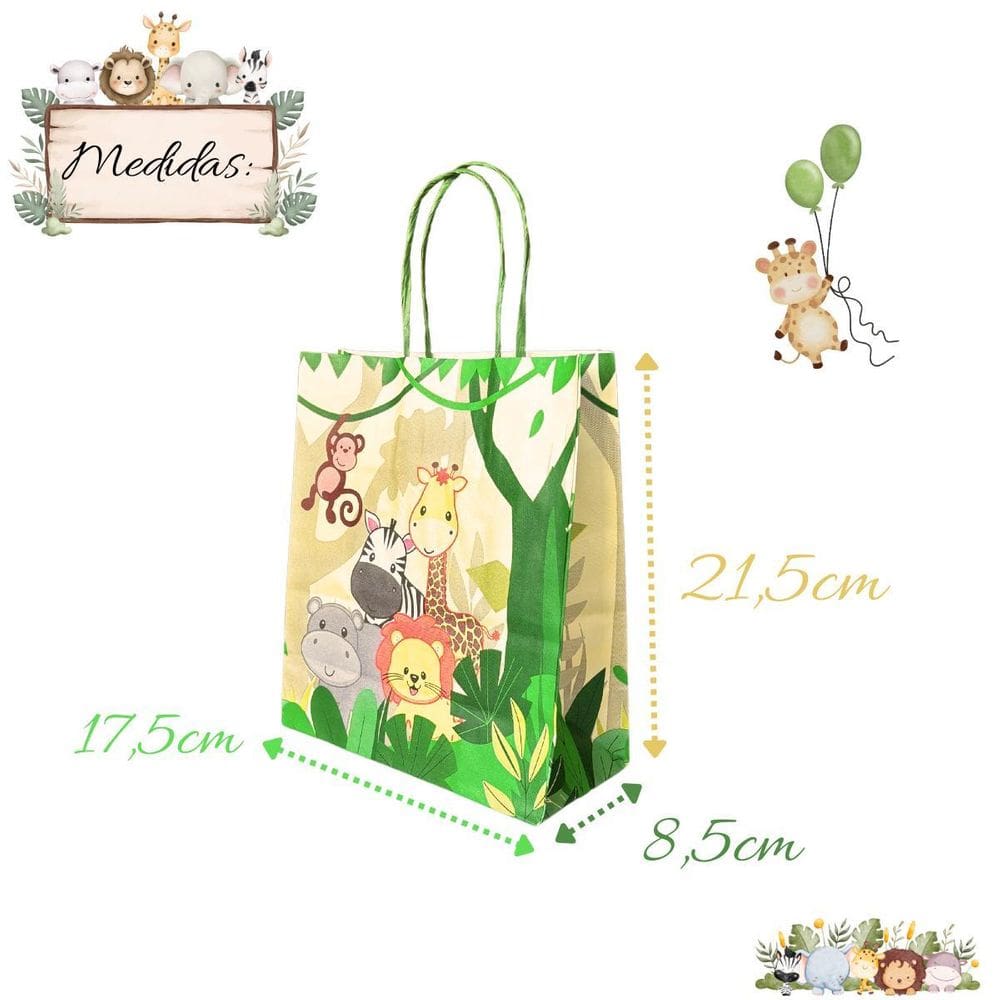Sacola De Papel Kraft Presente Estampadas 17,5X8,5X21,5Cm