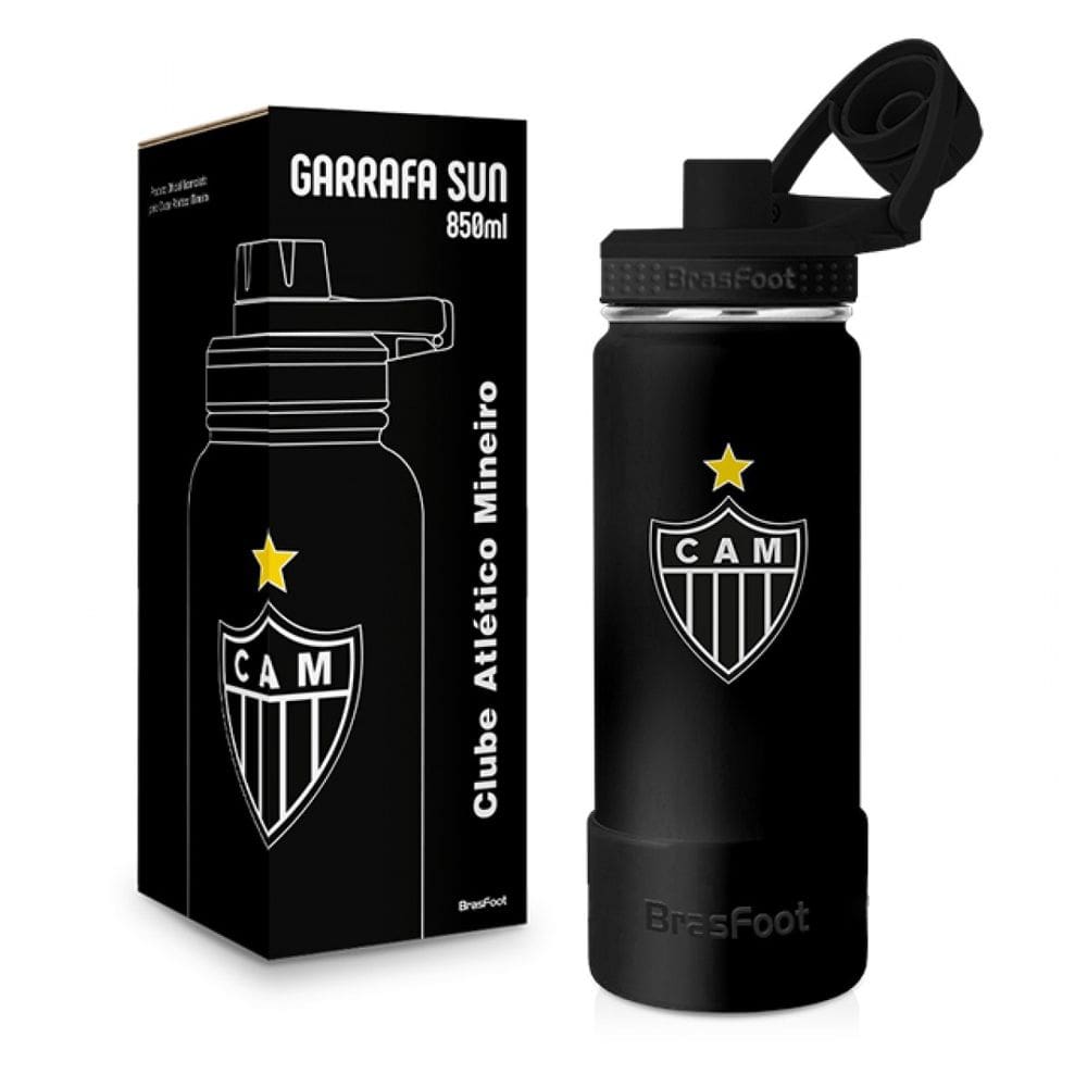 Garrafa Térmica Sun Base Silicone - Atlético Mineiro - 850ml - Brasfoot