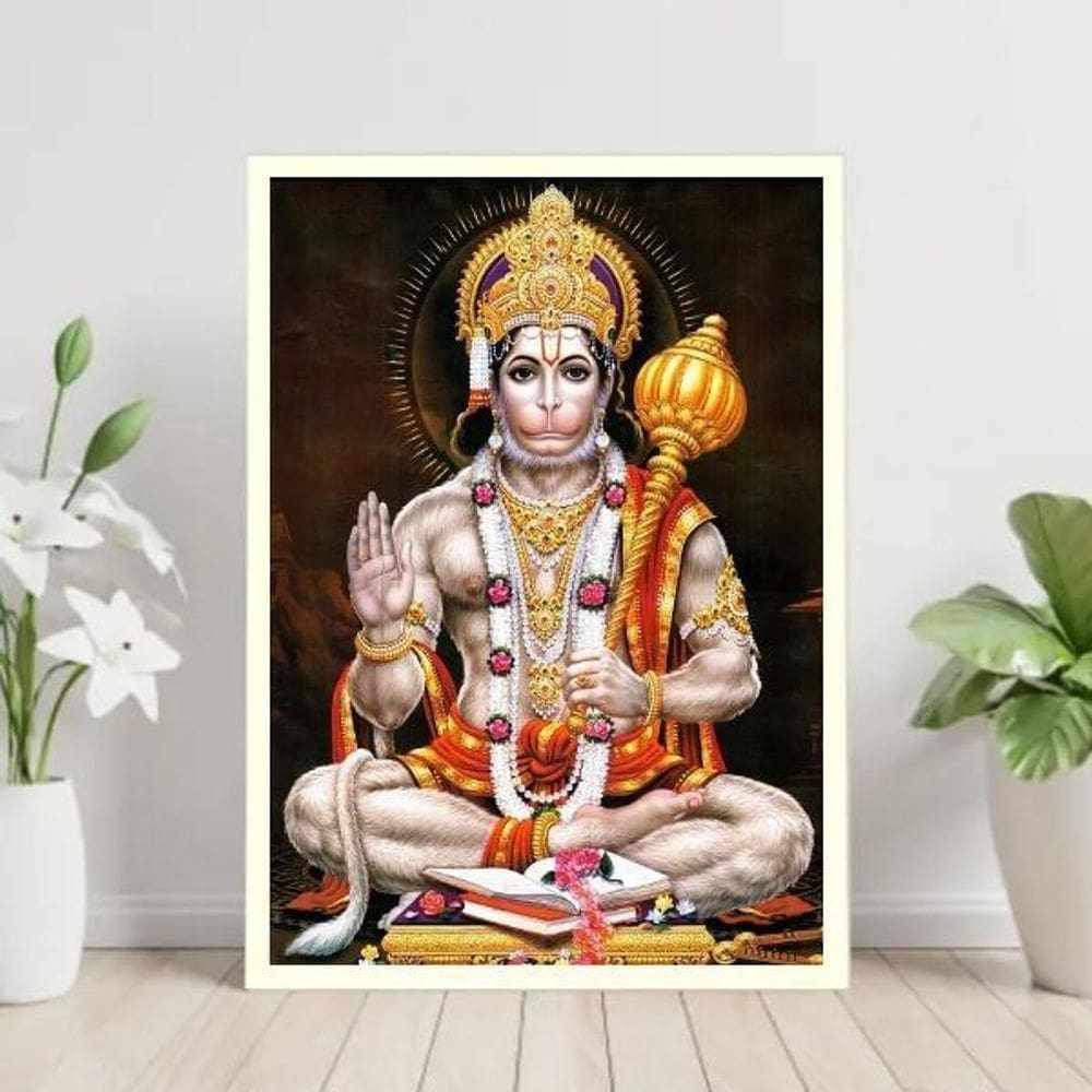 Quadro Decorativo Lord Hanuman 24X18Cm - Com Vidro