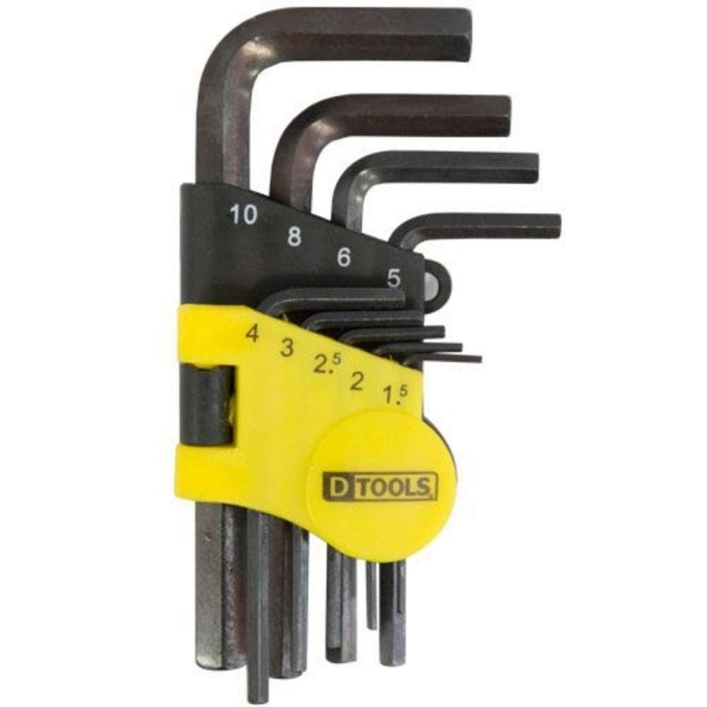 Jogo De Chave Allen Hexagonal 9 Peças Suporte Dtools Th0263