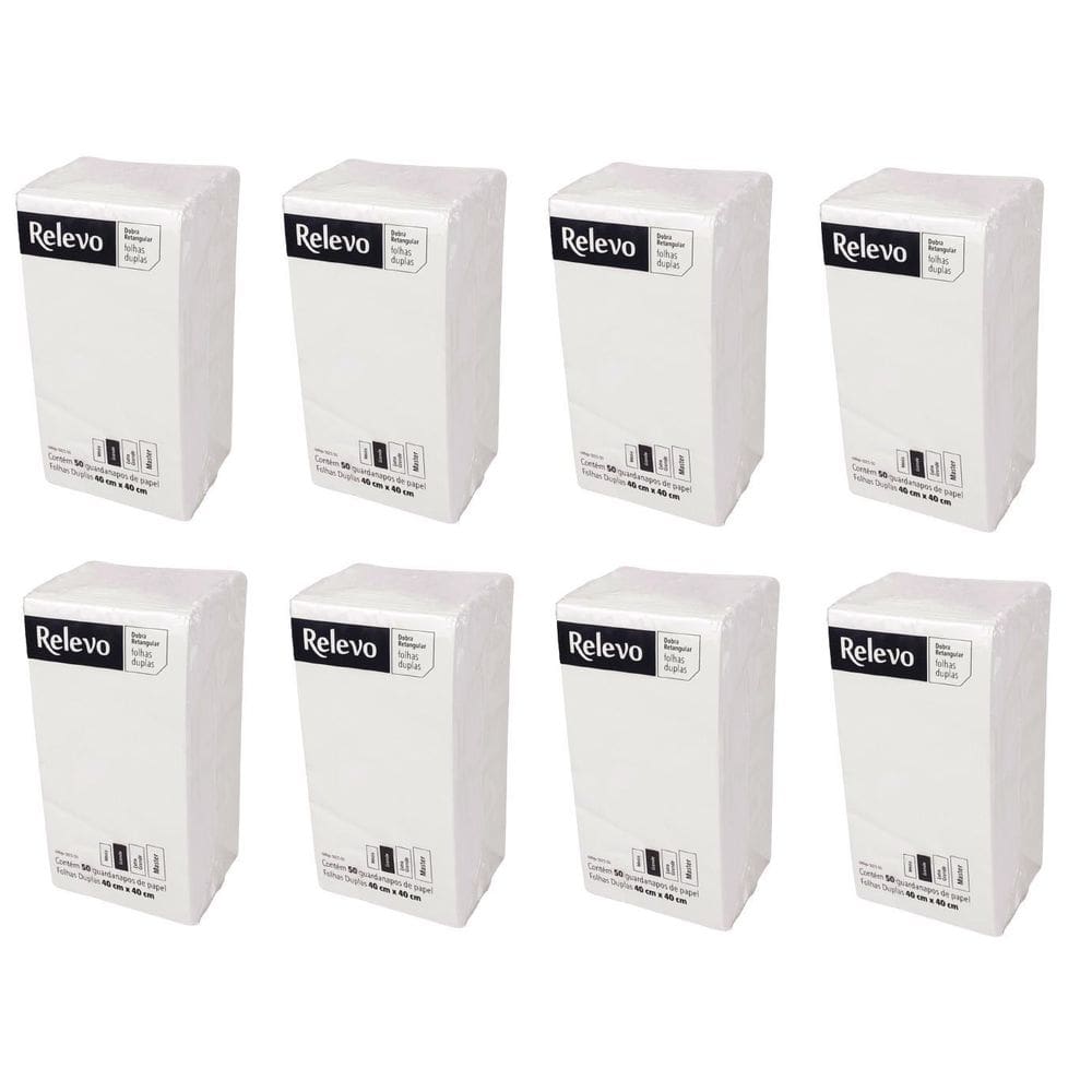 Kit 400 Guardanapos Papel Folha Dupla Grandes 40X40Cm Macios