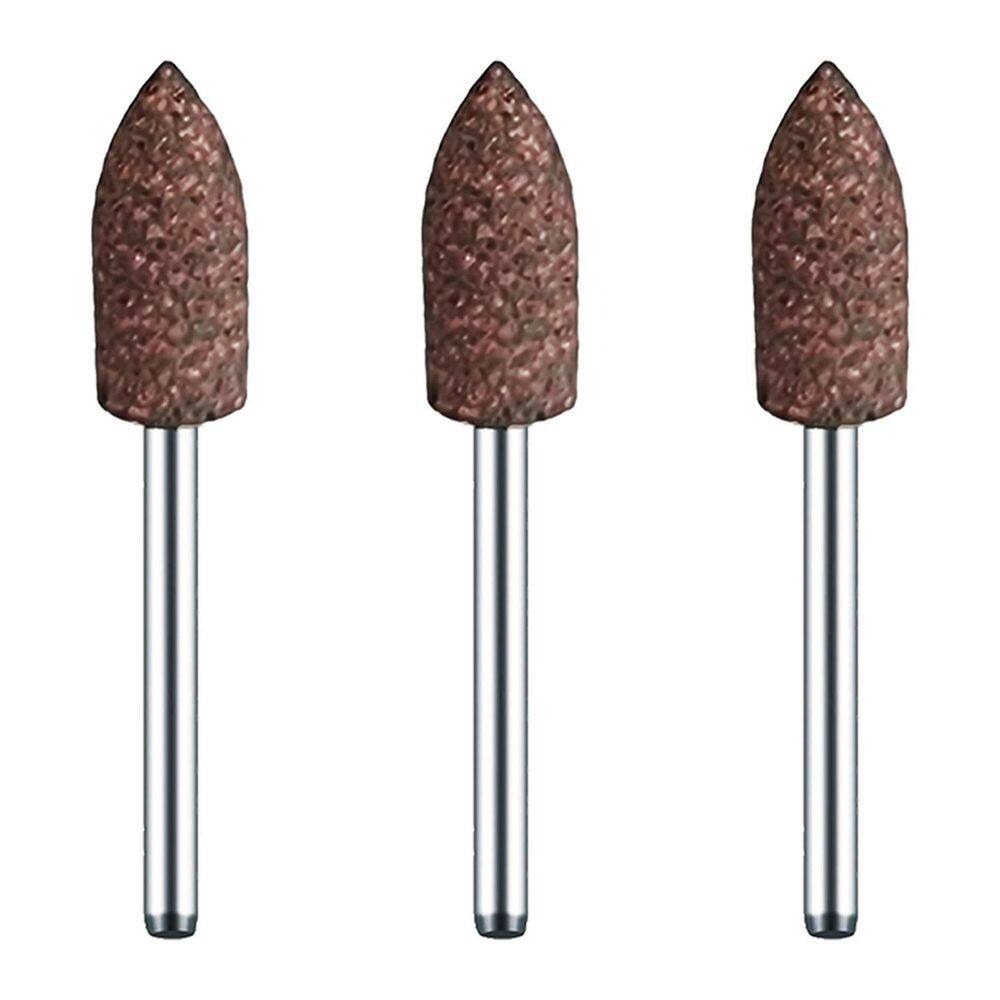 Kit 3 Ponta Montada 8Mm Bala Borracha E Abrasivos Haste 3Mm