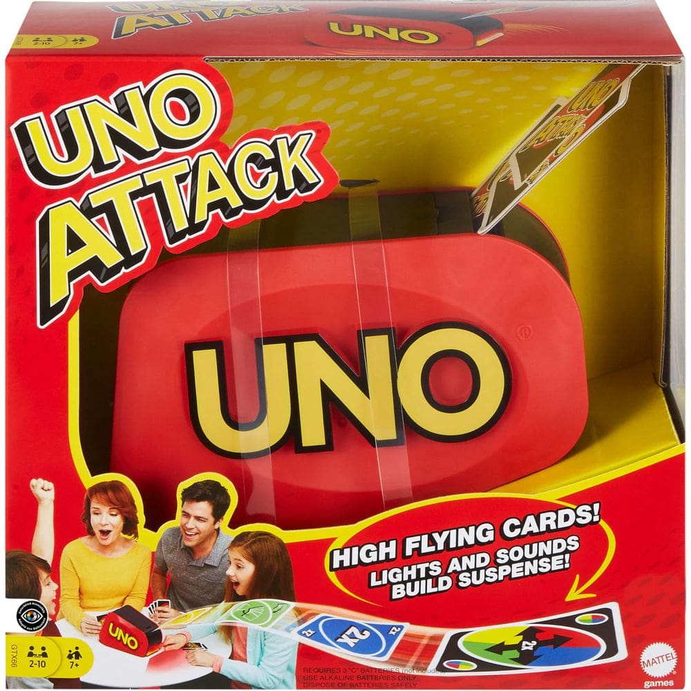 Juego de Cartas UNO Attack para Niños, Adolescentes y Adultos con Lanzador
