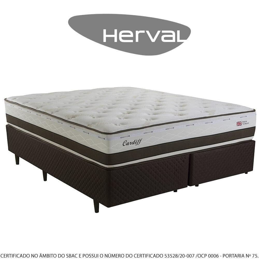Cama Box King, Molas Maxspring Herval Cardiff, 69x193x203 cm