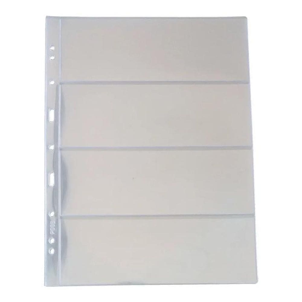 Kit 10 Folhas Plástico Cédula Acetato 4 Divisões