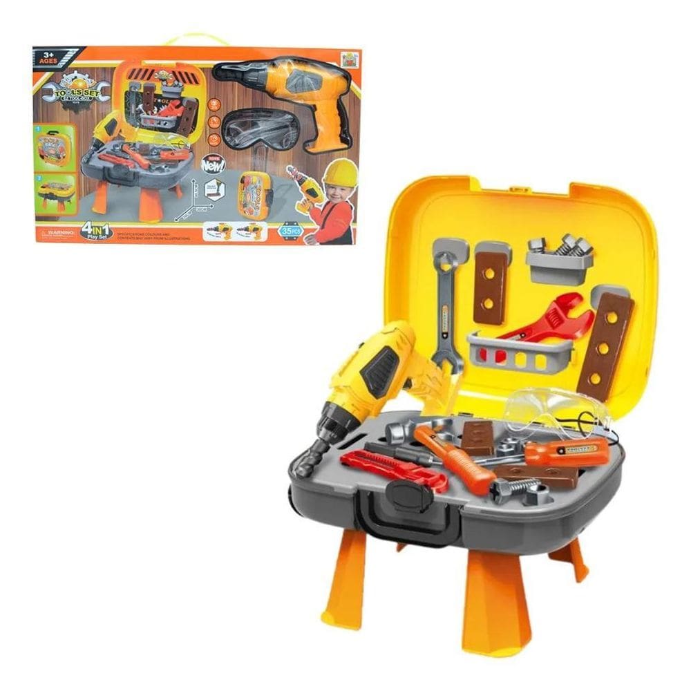 Kit De Ferramentas 35 Peças Furadeira Elétrica Interativo