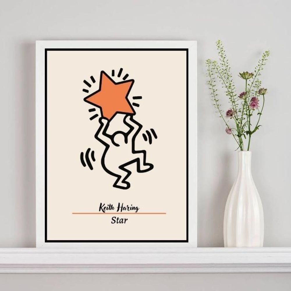 Quadro Keith Haring - The Star 24X18Cm