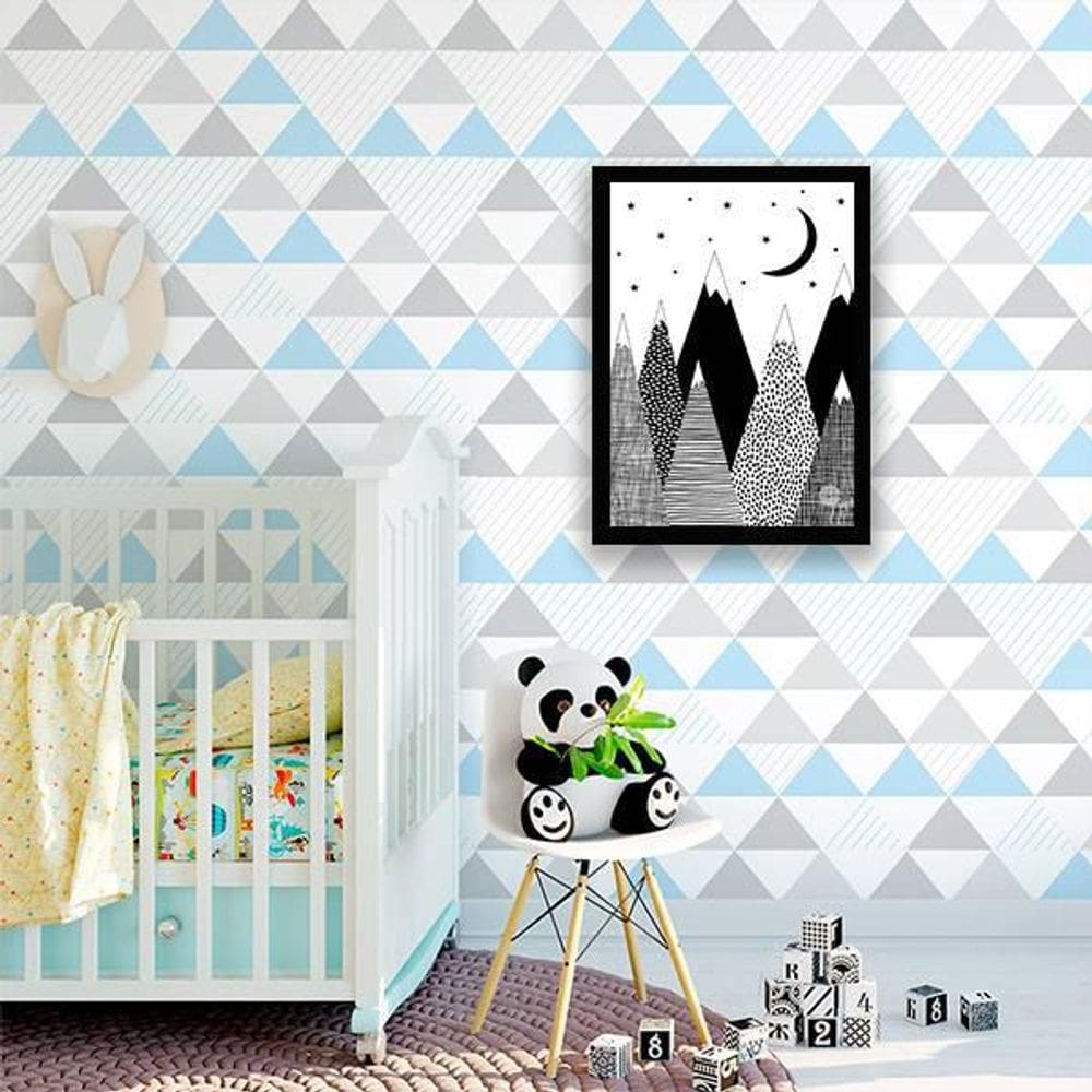 Quadro Decorativo Montanha Escandinava 34x23Cm