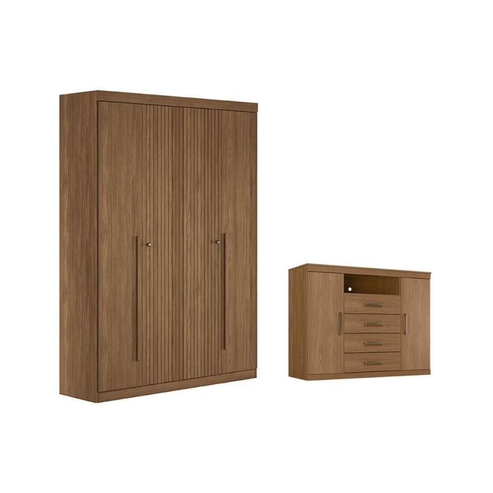 Guarda Roupa +1cômoda Qc339 Jatobá - Santos Andirá