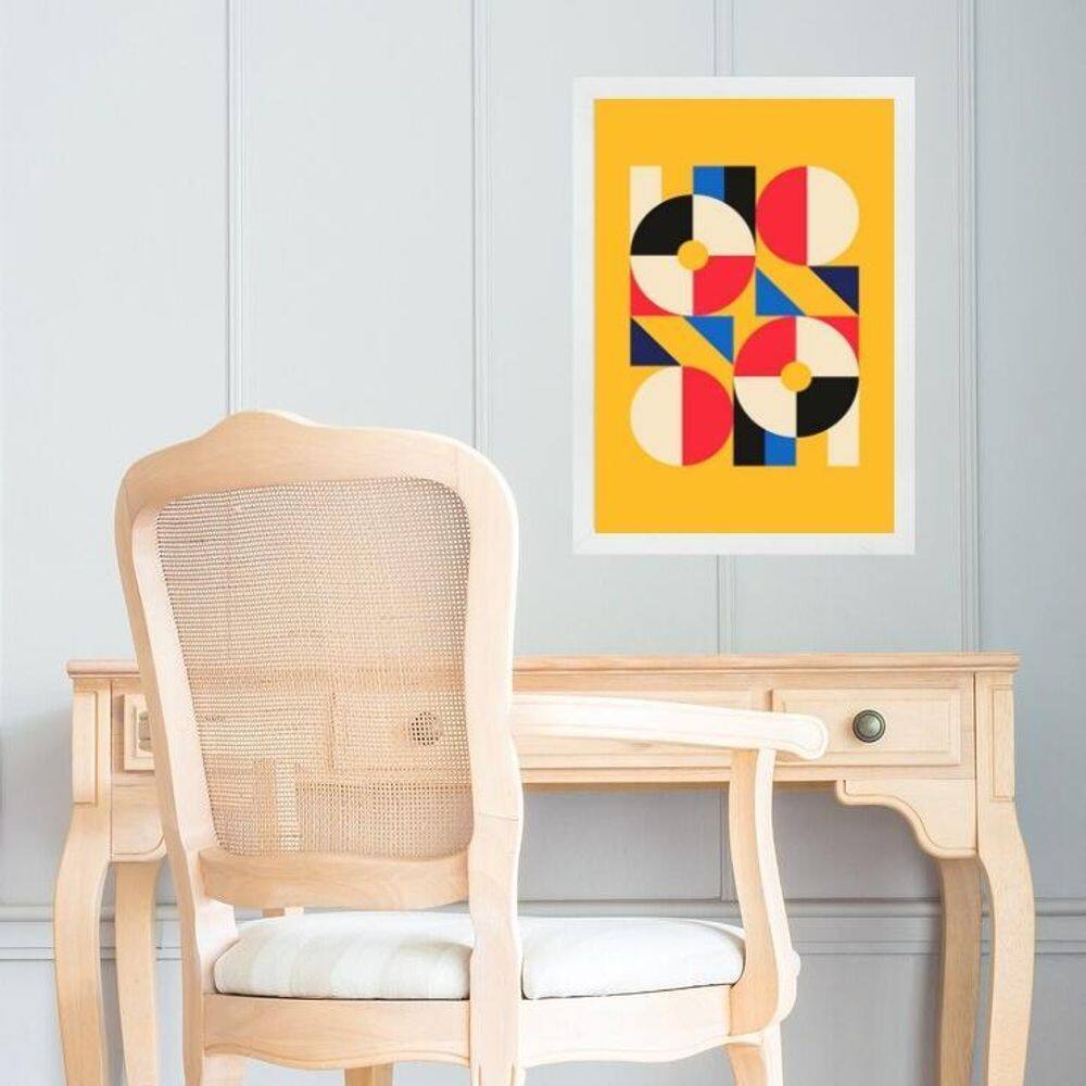 Quadro Gravura Arte Bauhaus 45X34Cm - Com Vidro