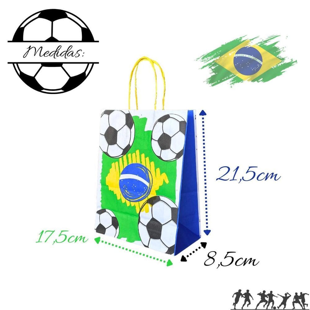 Sacola De Papel Kraft Presente Estampadas 17,5X8,5X21,5Cm