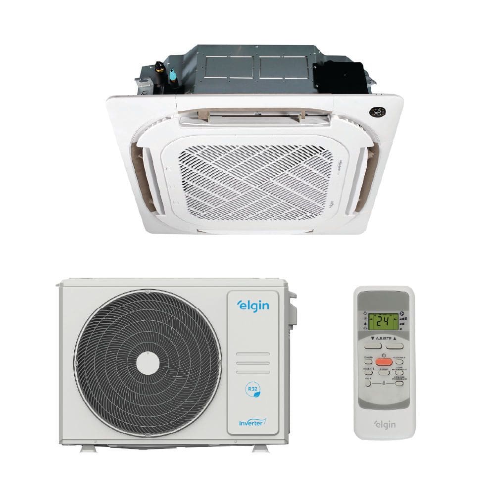 Ar Condicionado Split Cassete 4 Vias Elgin Eco Inverter 18.000 Btus Quente Frio 220V R-32