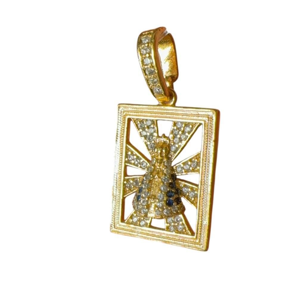 Pingente Nossa Senhora Cravejada P - Banhado A Ouro 18K