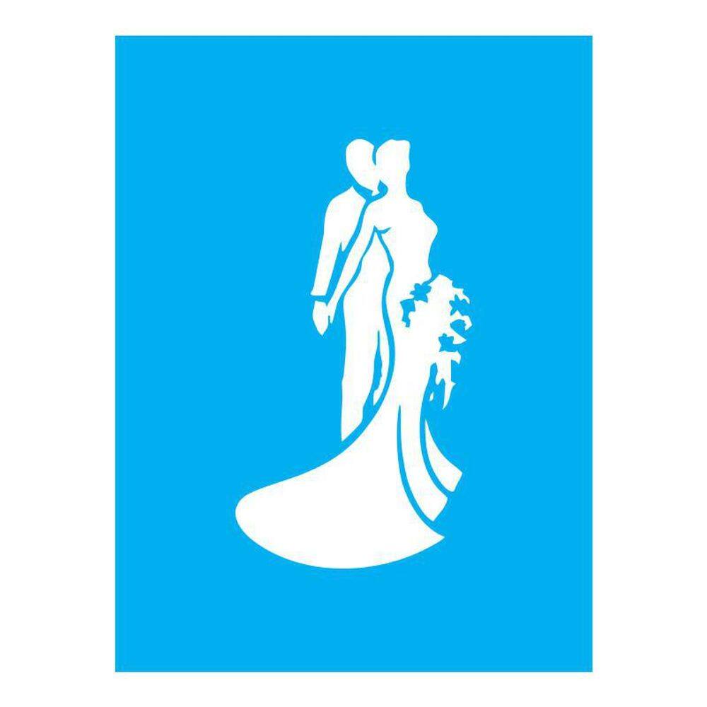 Stencil Tamako Noiva Noivo - 15X20Cm - Ref A2118