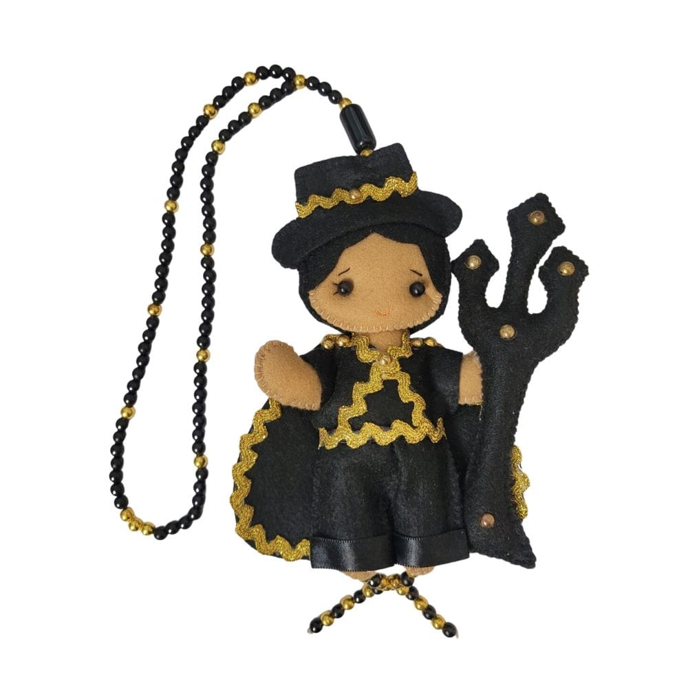 Exu Capa Preta com Guia - Artesanal