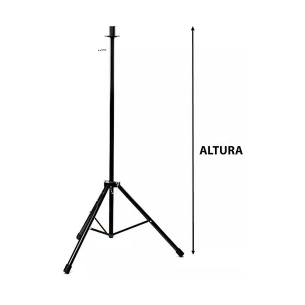 Tripé Suporte Caixa de Som 1,20m 2 Alturas Reforçado