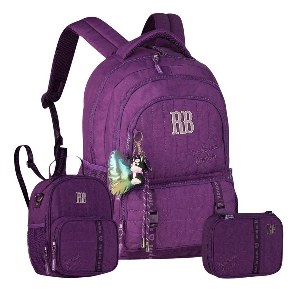 Kit Mochila De Costas Rebecca Bonbon Lancheira E Estojo Box