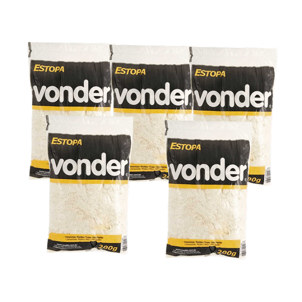 Estopa branca para polimento embalagem 200 g VONDER 5 unid