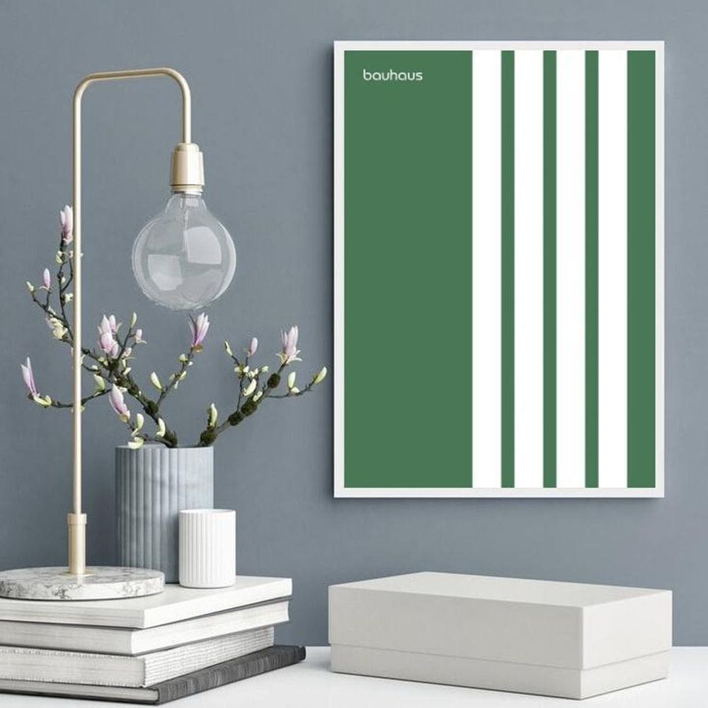Quadro Bauhaus Green Minimalist Poster 45X34Cm