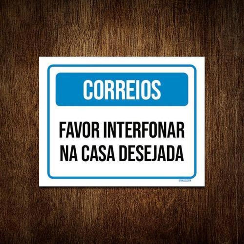 Placa Favor Interfonar Casa Desejada 36X46