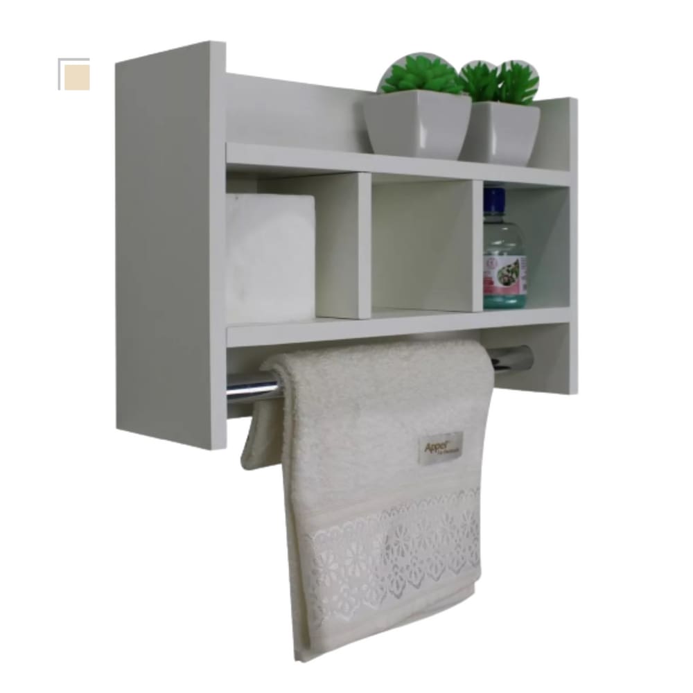 Nicho Porta Toalha Organizador P/ Banheiro 50 cm com fundo de 6mm