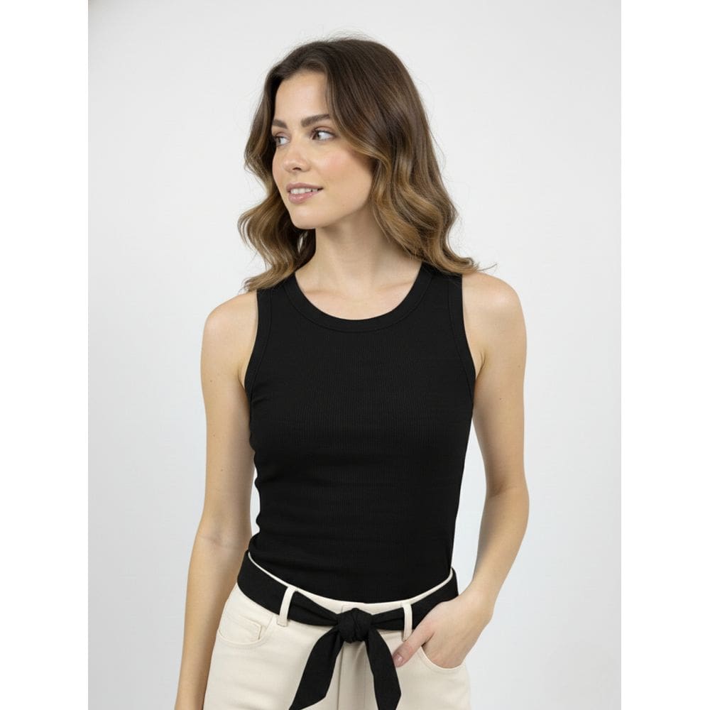 Regata Feminina Aveloz Algodão Básica Preta