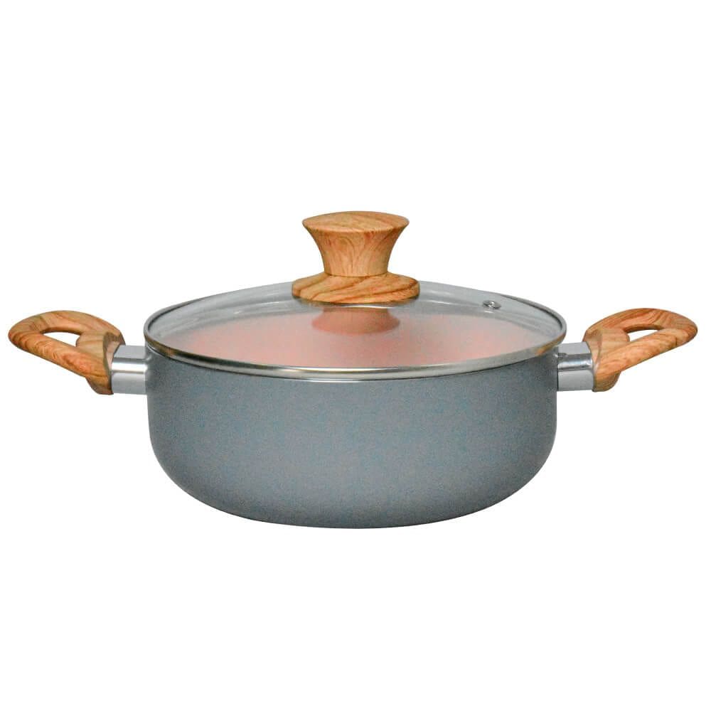Caçarola Antiaderente de Indução Cerâmica Verona Cinza 20cm 1 Peça  -  Rio Home