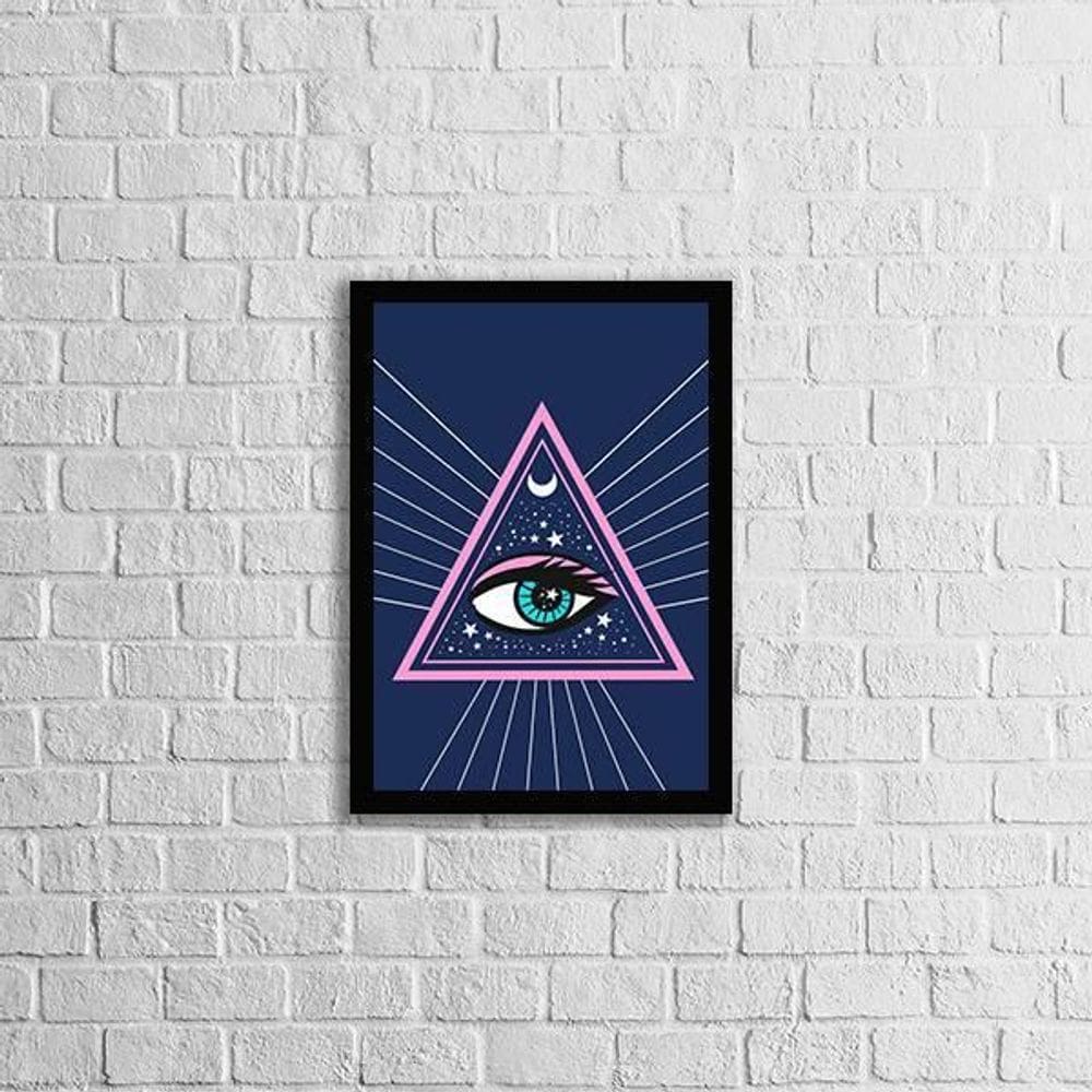 Quadro Olho Da Providência 45X34Cm - Com Vidro Moldura Preta