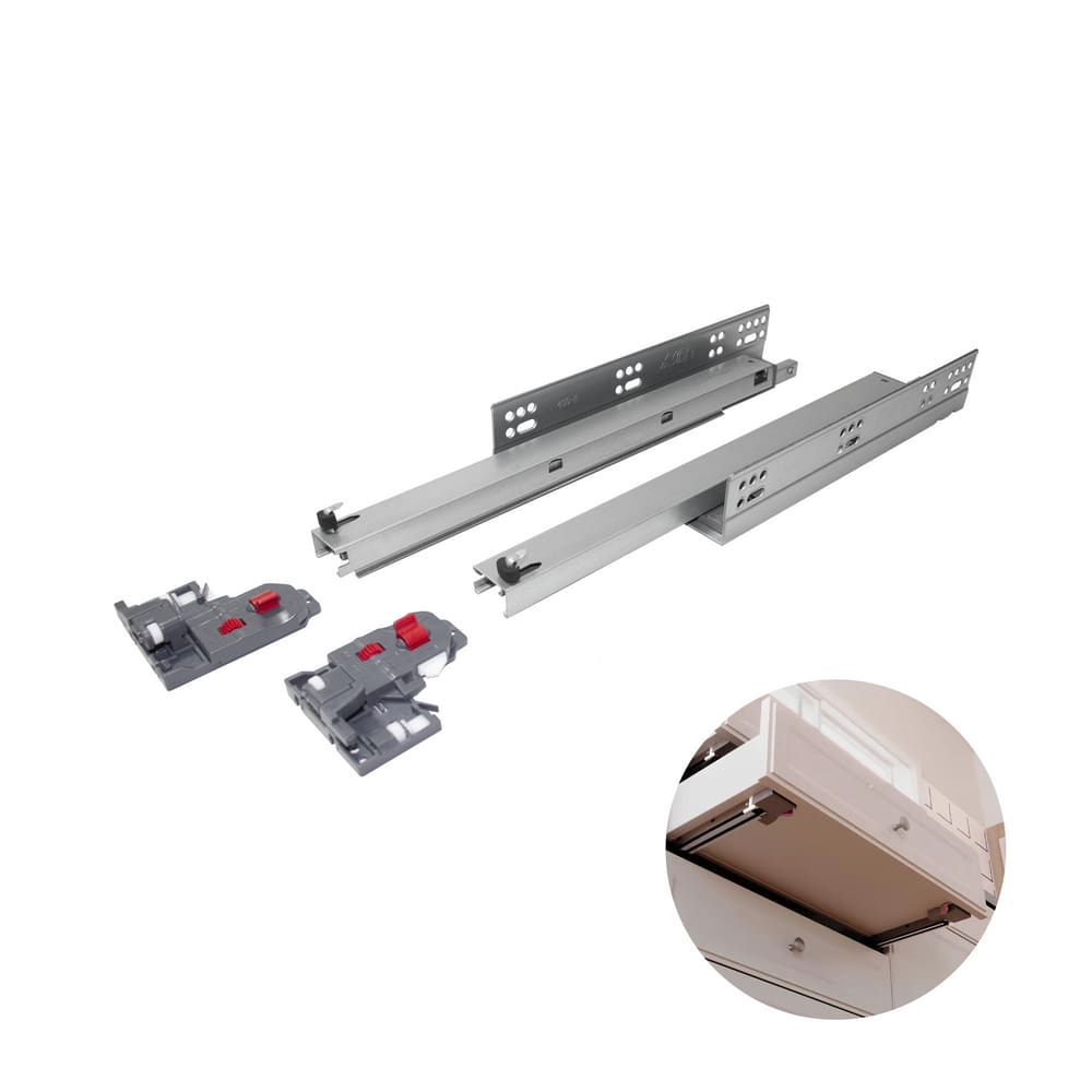 Corrediça Telescópica Invisível Soft Closing 3d 400mm 35kg Mk