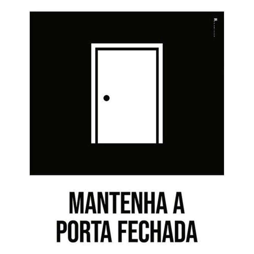 Kit 3 Placas Desenho - Mantenha Porta Fechada