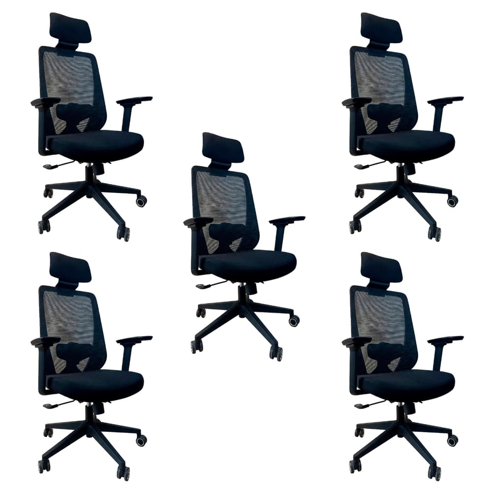 Kit 5 Cadeiras de Escritório Oficial Comfort Max NR17