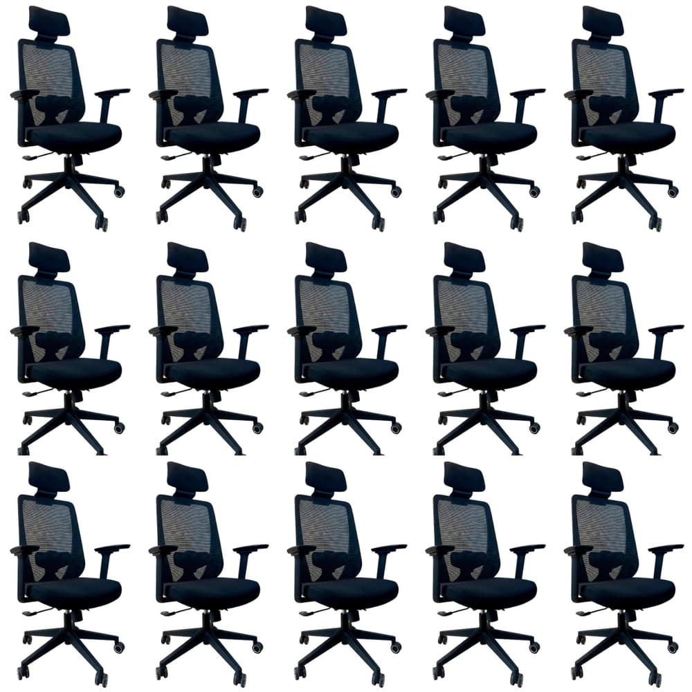Kit 15 Cadeiras de Escritório Oficial Comfort Max NR17