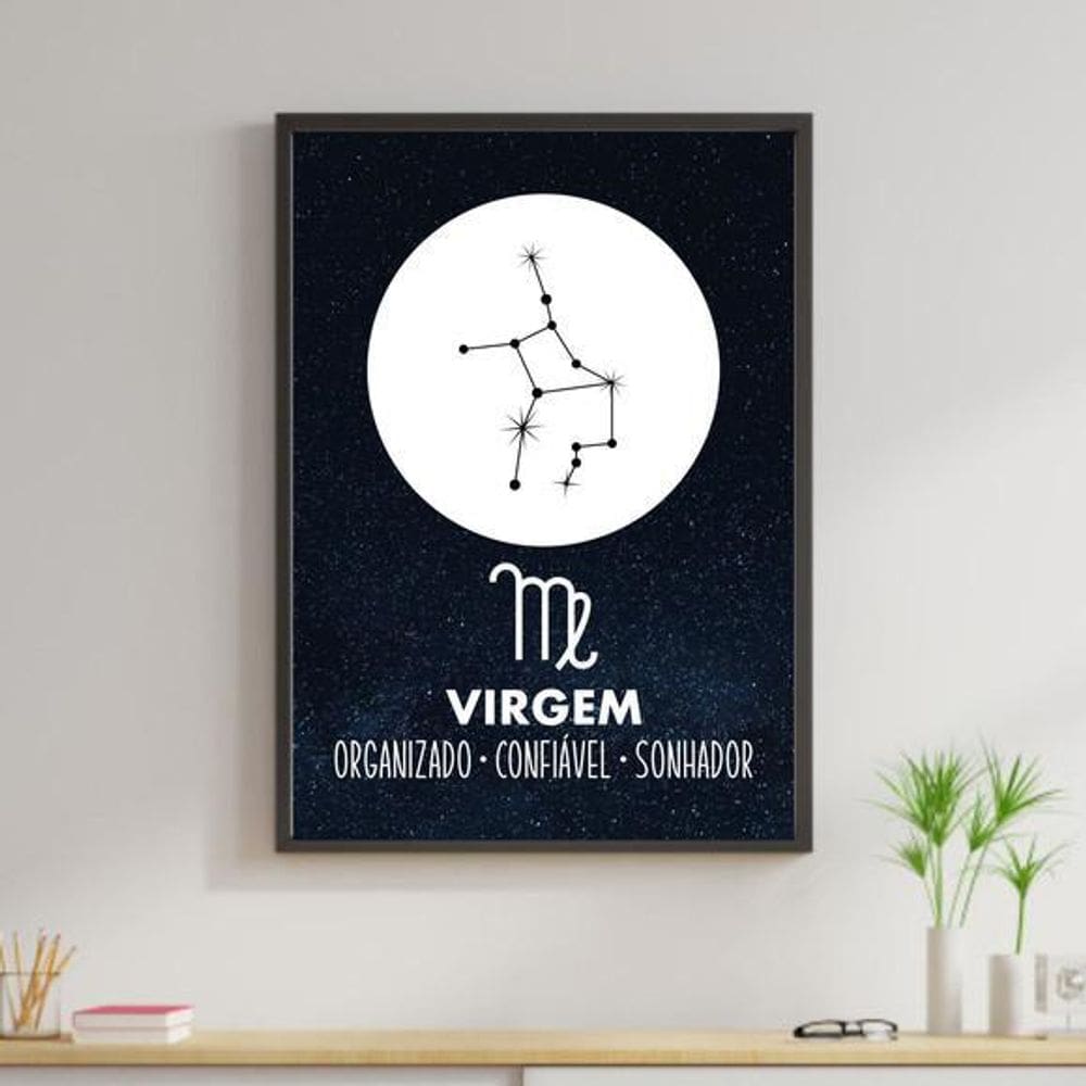 Quadro Coleção Signos - Virgem 24X18Cm