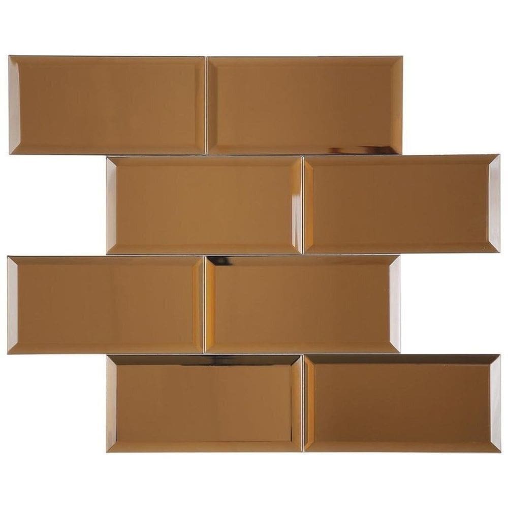 Kit 1m² Pastilha de Vidro Refletivo 37cm X 30cm Brown