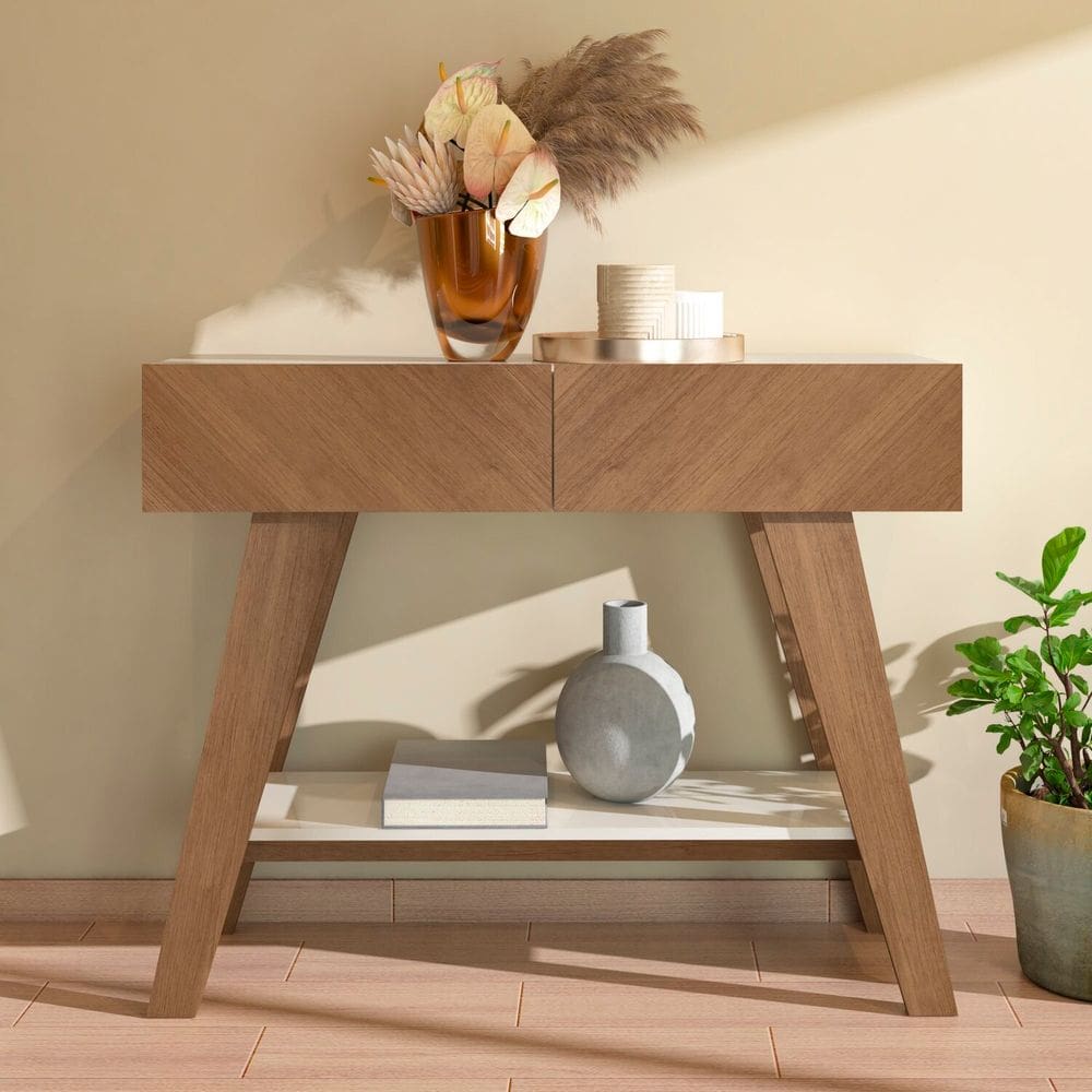 Aparador para Sala de Estar 2 Portas Malibu Cinamomo/Off White