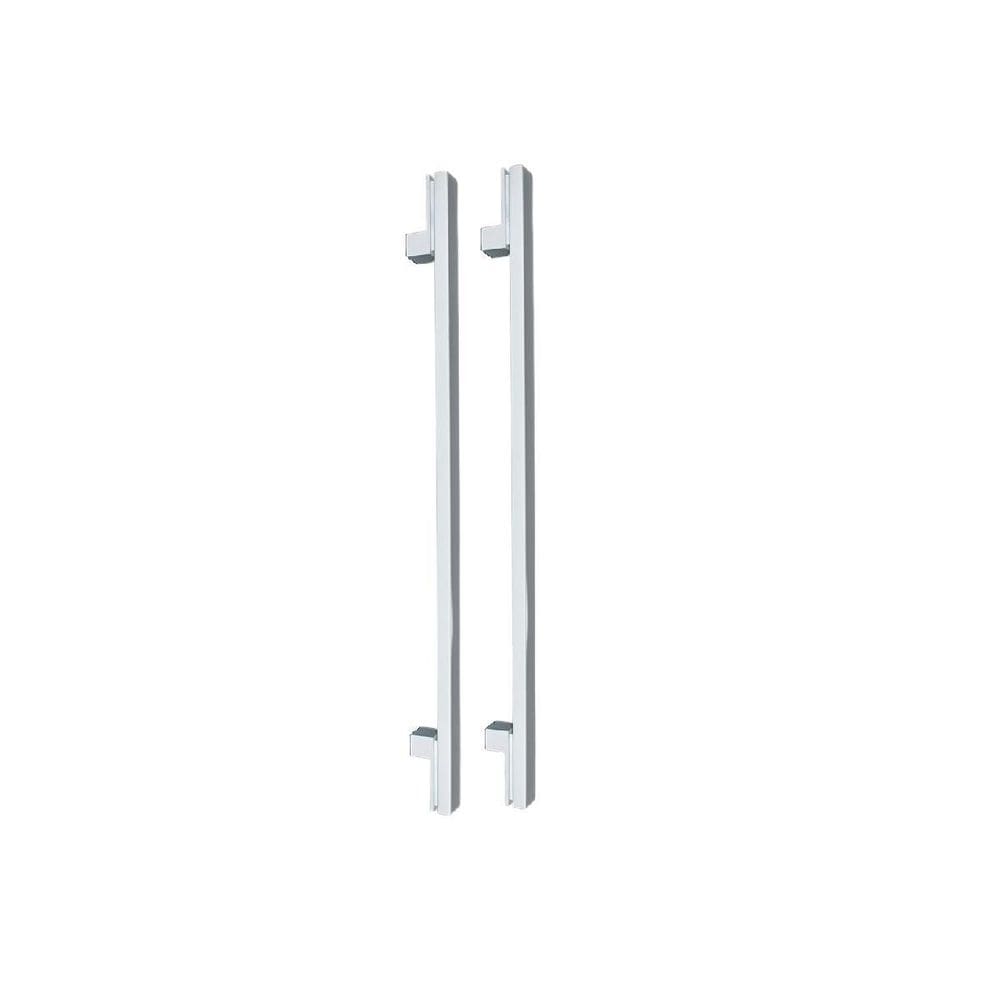 Puxador Porta Living Cromado Inox Polido Zen Duplo 800Mm 80