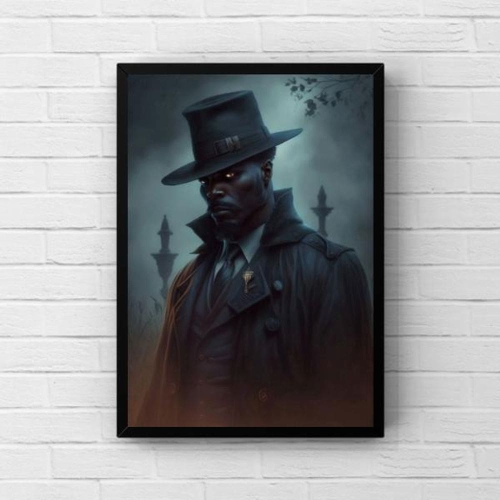 Quadro Umbanda Exu Capa Preta - Decoração Quarto/Sala