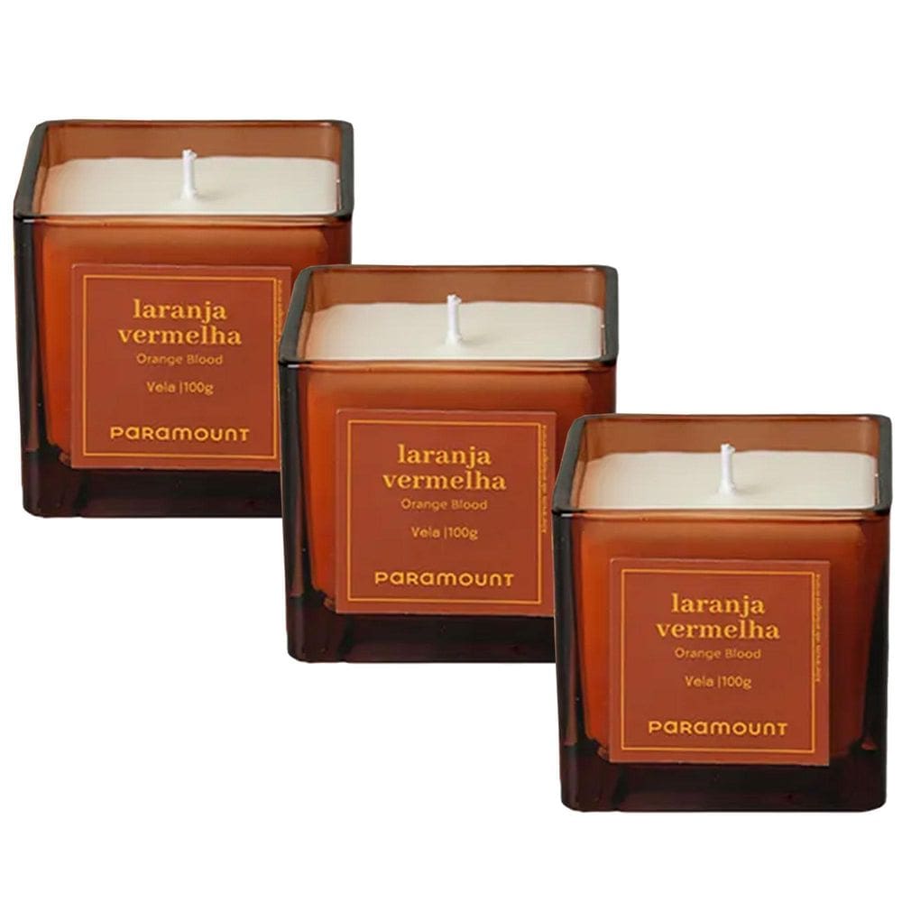 Kit 3 Vela Aromática Laranja Vermelha 100G Paramount