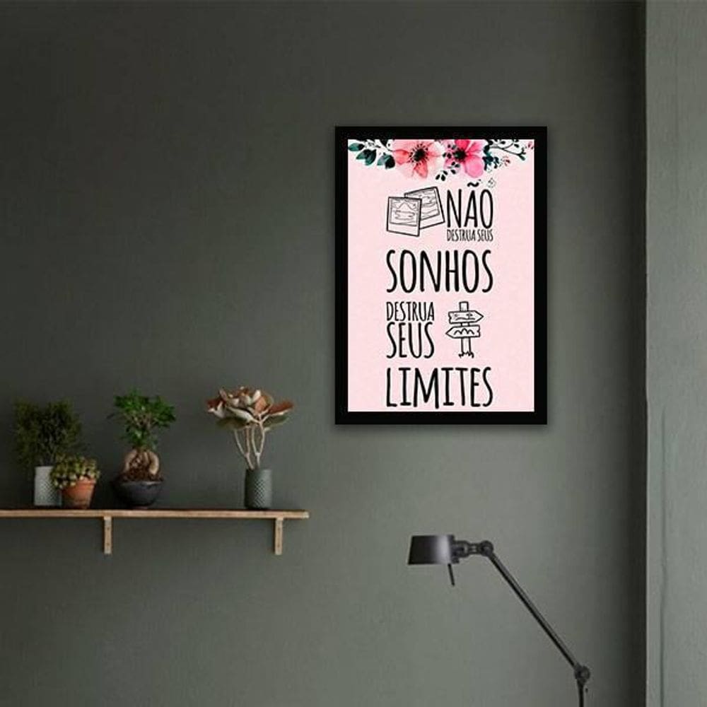 Quadro Decorativo Não Destrua Seus Sonhos 34x23Cm