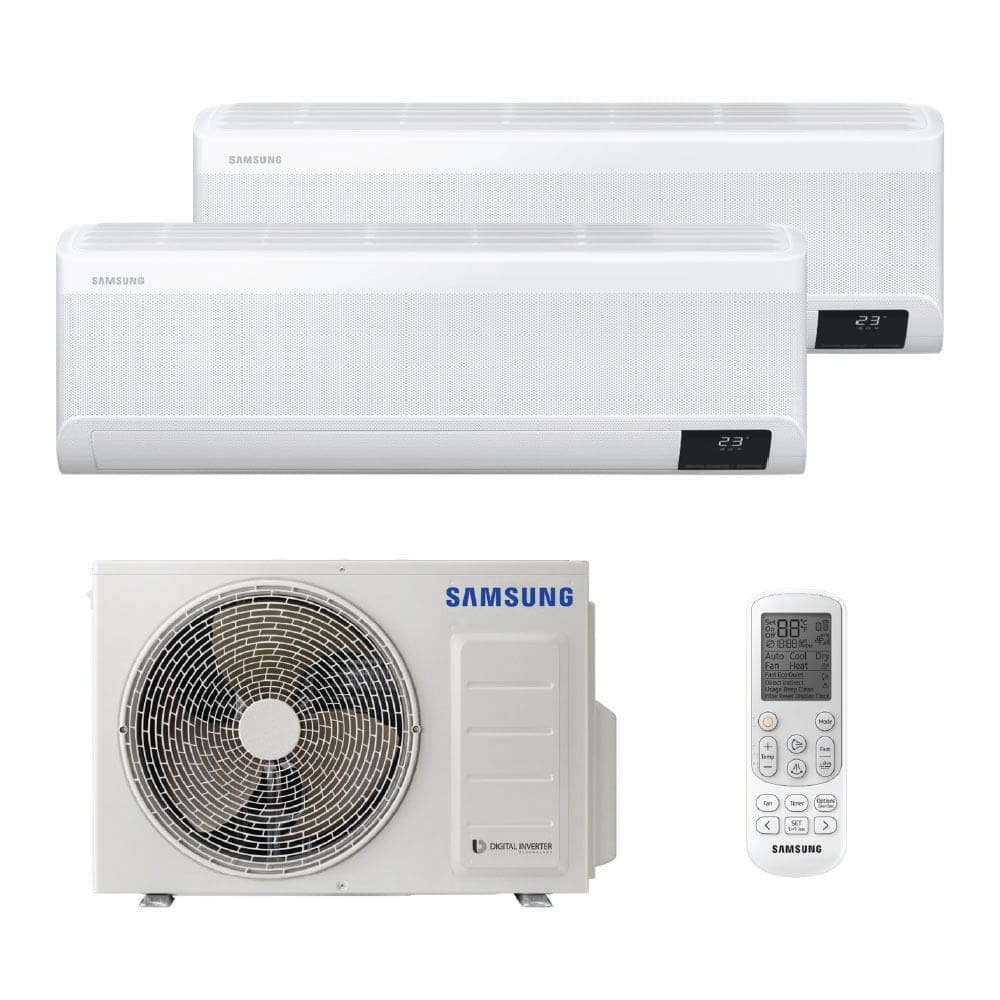 Ar Condicionado Bi Split Samsung Inverter WindFree 18.000 Btus (Hi Wall 7.000 + Hi Wall 9.000) Quente e Frio 220v