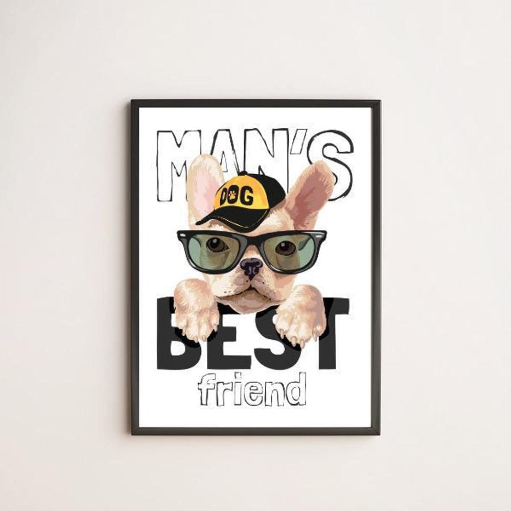 Quadro Decorativo Man`S Best Friend 24X18Cm